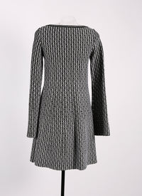 Long-sleeved wool Segovie tunic - Black & White