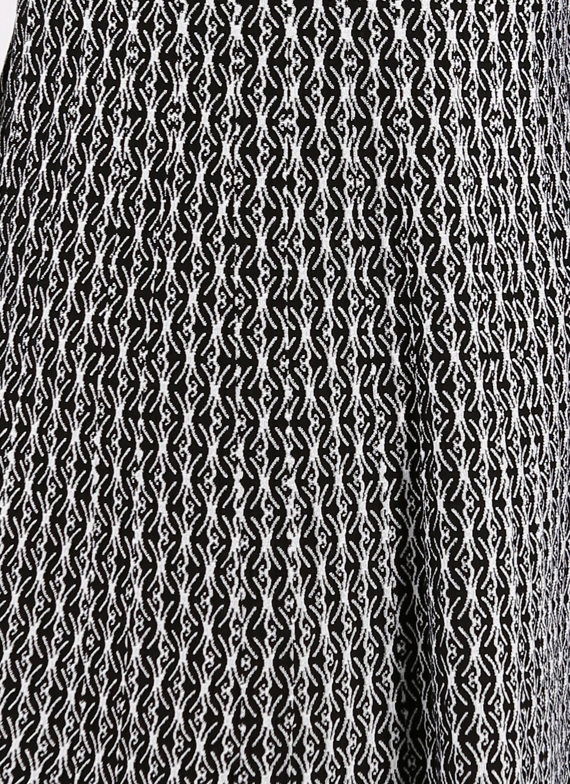 Long-sleeved wool Segovie tunic - Black & White