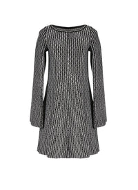 Long-sleeved wool Segovie tunic - Black & White