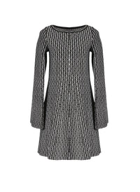 Long-sleeved wool Segovie tunic - Black & White