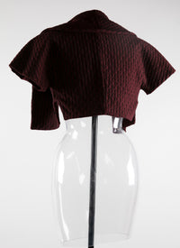 Wool Segovie short-sleeved bolero - Cherry & Black