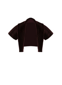 Wool Segovie short-sleeved bolero - Cherry & Black