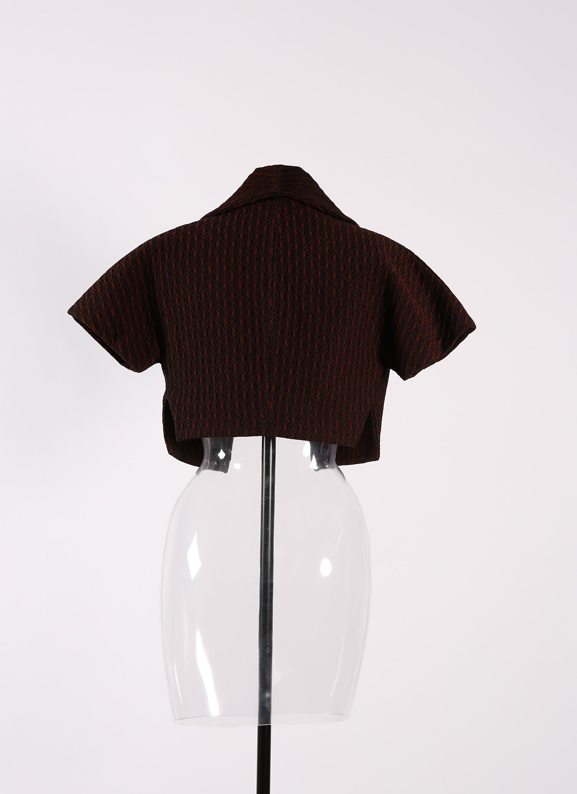 Bolero à manches courtes Segovie en laine - Noir & Cerise