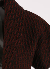 Bolero à manches courtes Segovie en laine - Noir & Cerise