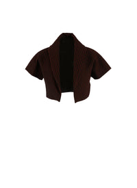 Bolero à manches courtes Segovie en laine - Noir & Cerise