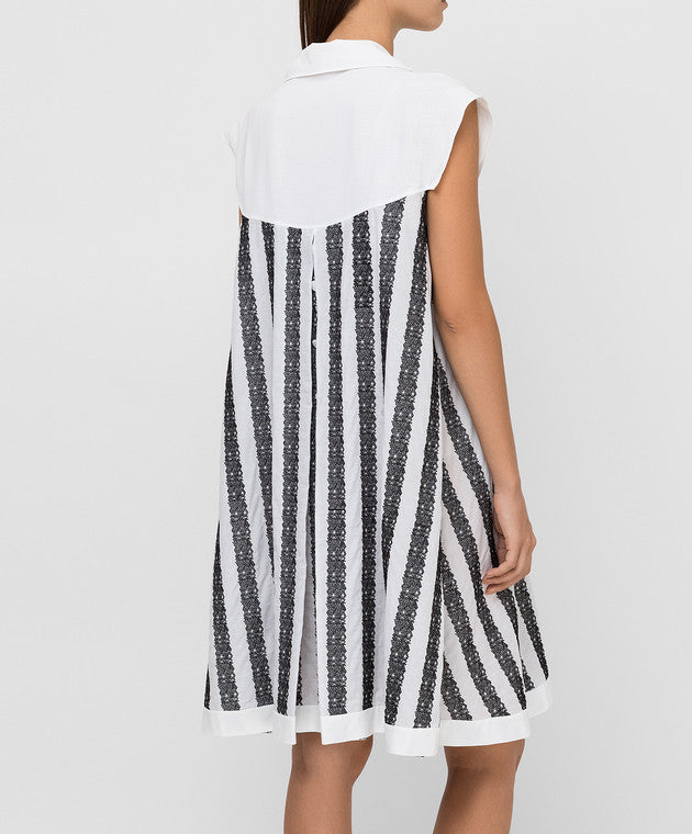Art Deco short sleeve dress - White & Black