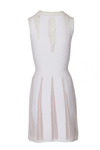 Robe sans manches à détails en dentelle - Blanc