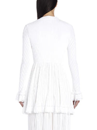 Knitted Falbalas long sleeve cardigan - Scarlet