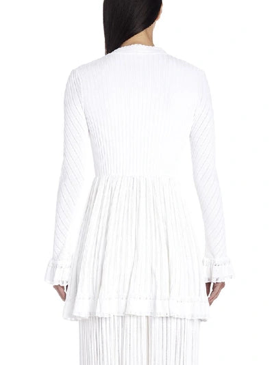 Knitted Falbalas long sleeve cardigan - Scarlet