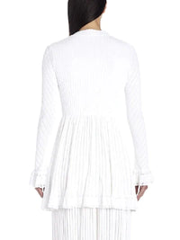 Mesh Falbalas long sleeve cardigan - Scarlet