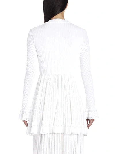 Mesh Falbalas long sleeve cardigan - Scarlet