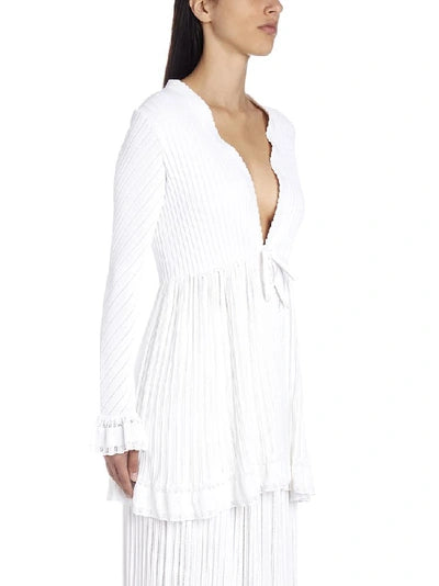 Knitted Falbalas long sleeve cardigan - Scarlet
