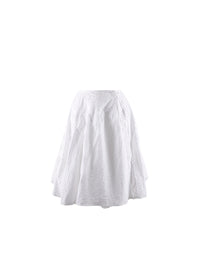 Gathered and pleated short skirt - White & Beige