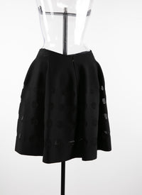 Short skater skirt with lace details - Black intense