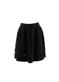 Short skater skirt with lace details - Black intense
