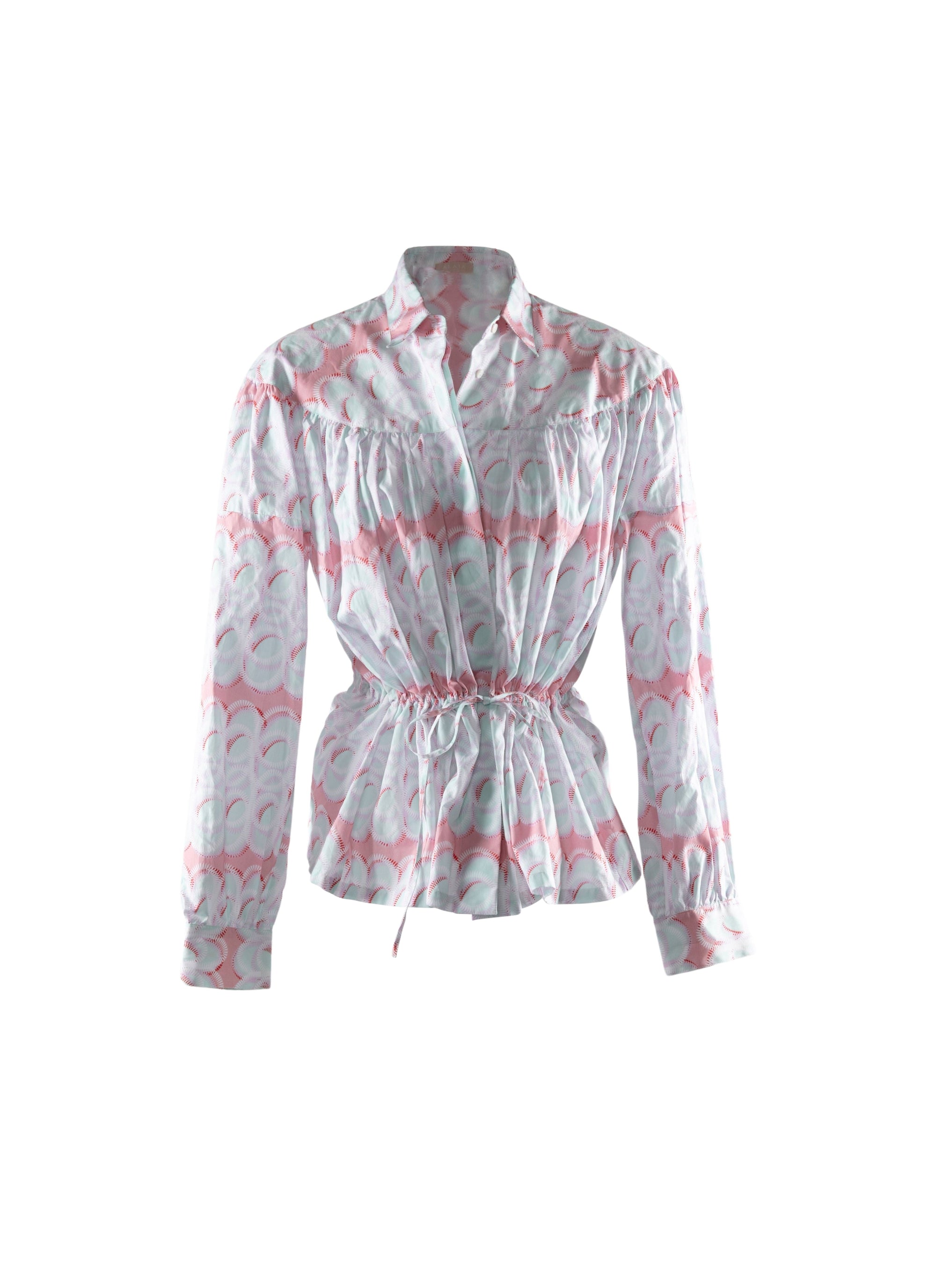 Long-sleeved drawstring basque shirt - Multico470