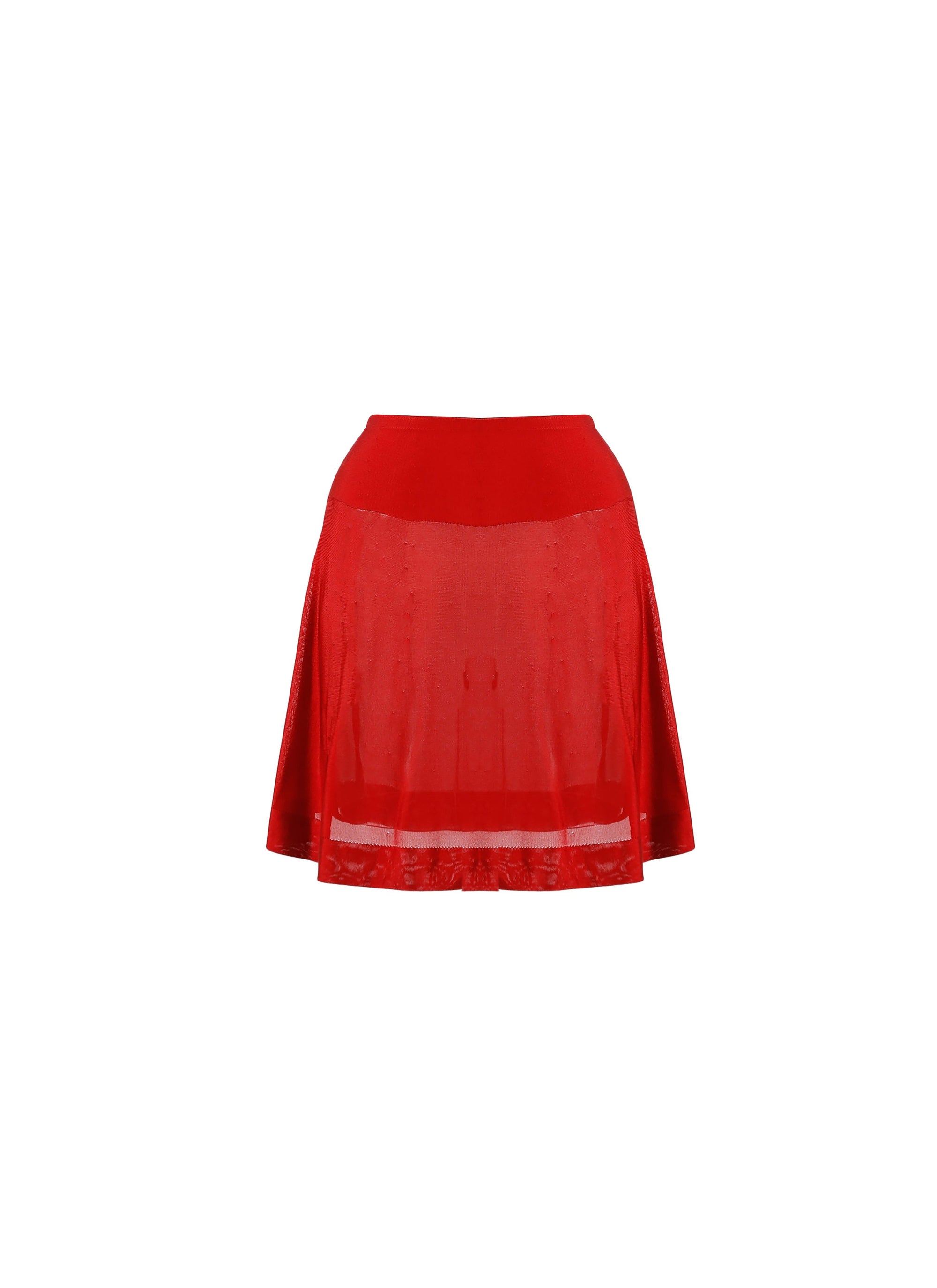 Sheer plain short skirt - Lacquer