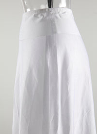 Plain sheer long skirt bottom - Optic White
