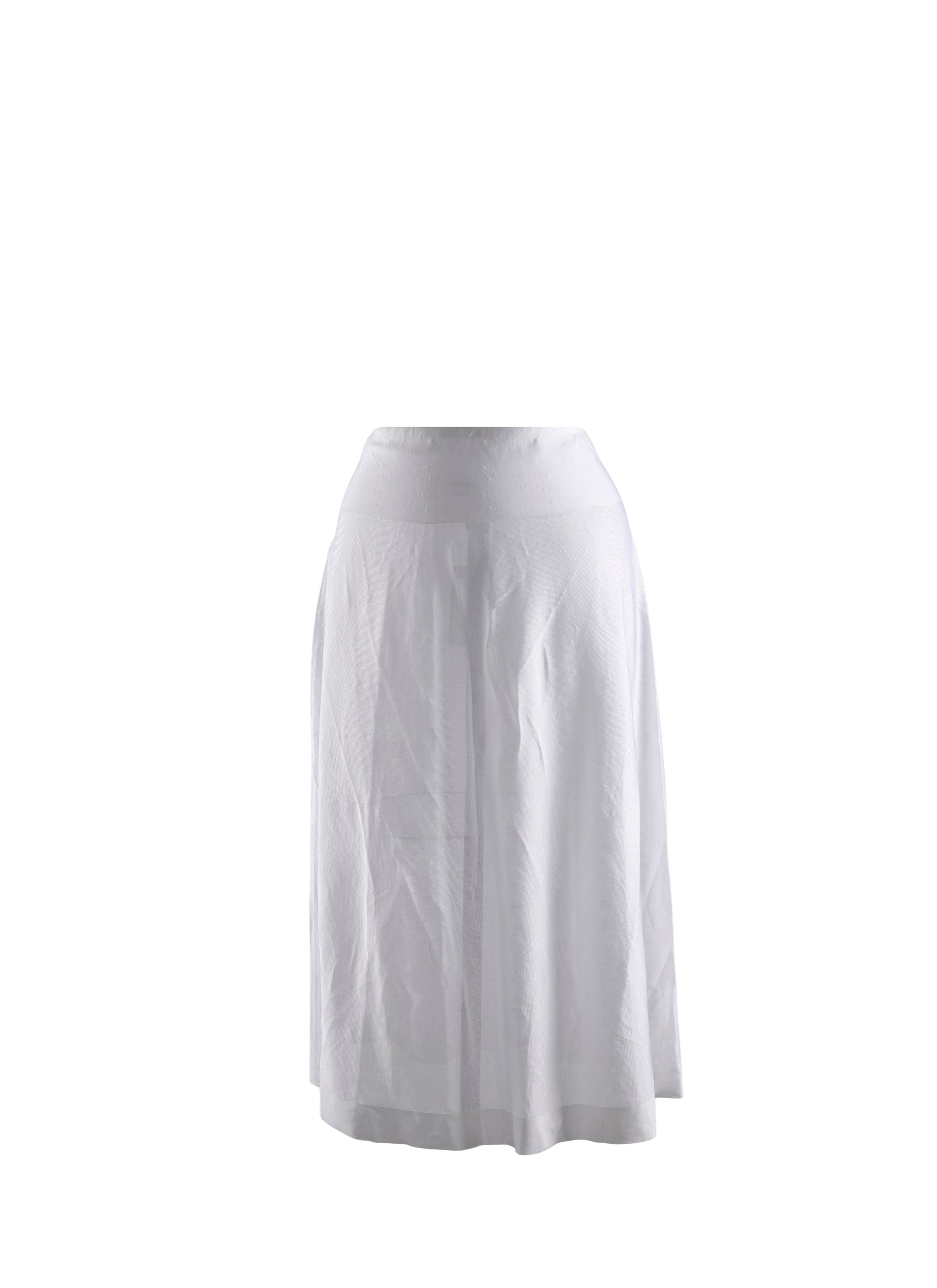 Plain sheer long skirt bottom - Optic White