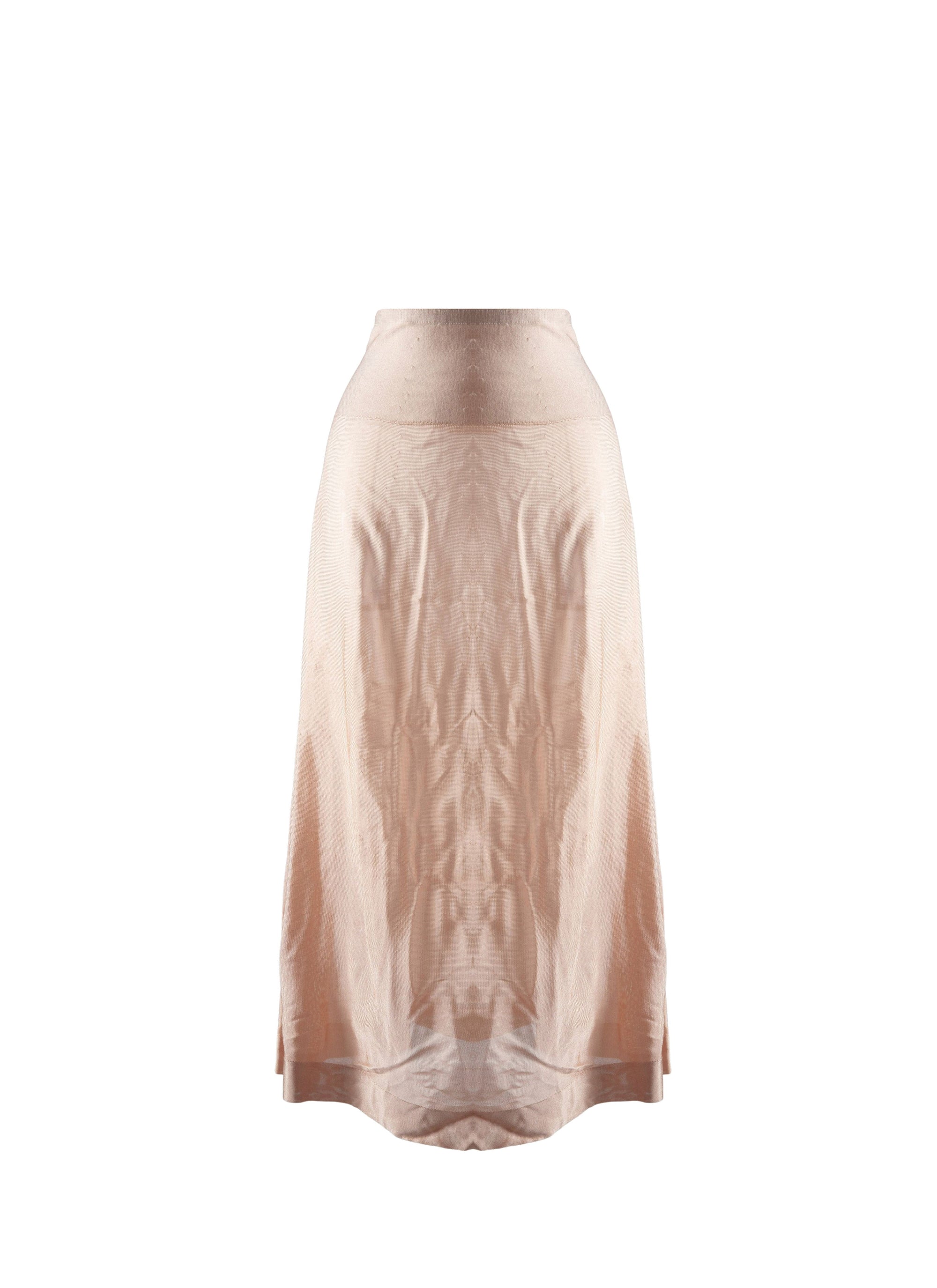 Plain sheer long skirt bottom - Nude
