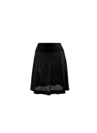 Plain mid-length skirt with details - Intense Black