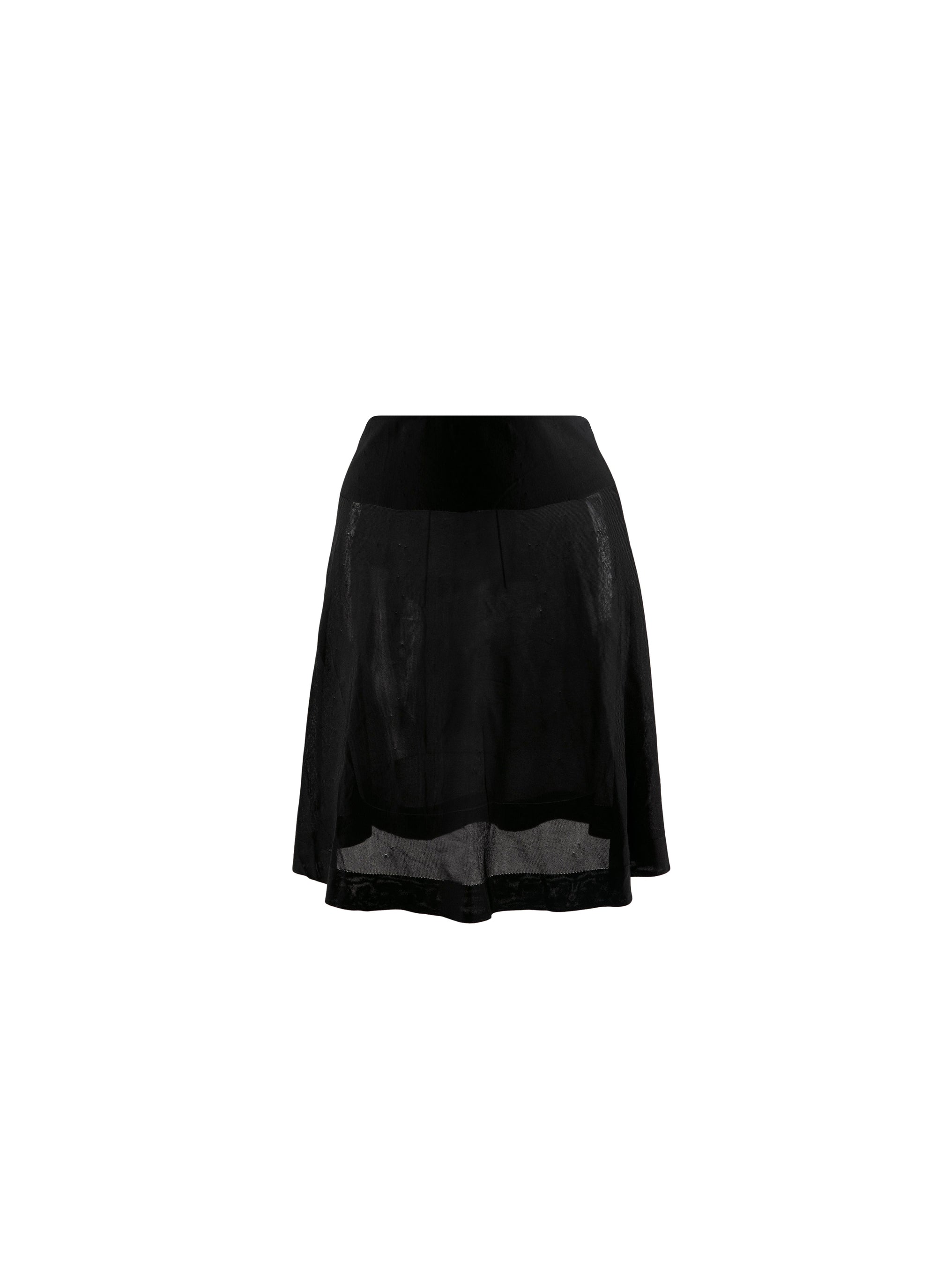 Plain mid-length skirt with details - Intense Black