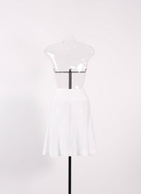 Plain mid-length skirt with details - Optic White