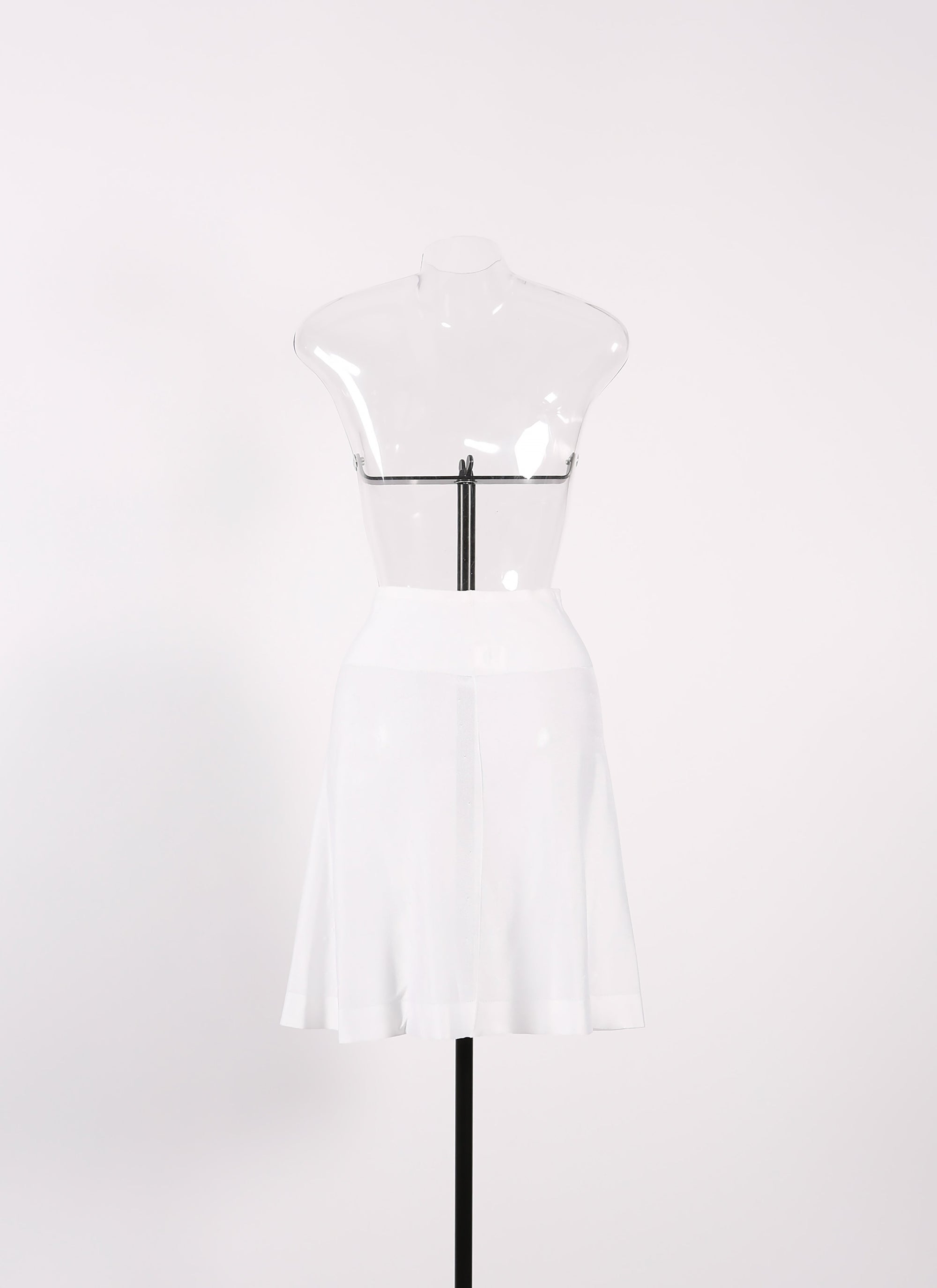 Plain mid-length skirt with details - Optic White