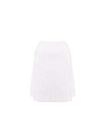Plain mid-length skirt with details - Optic White