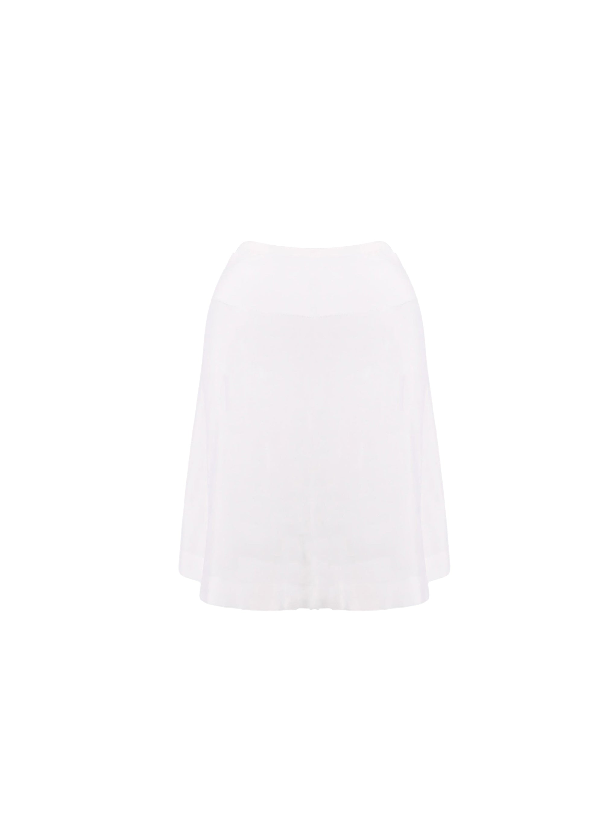 Plain mid-length skirt with details - Optic White