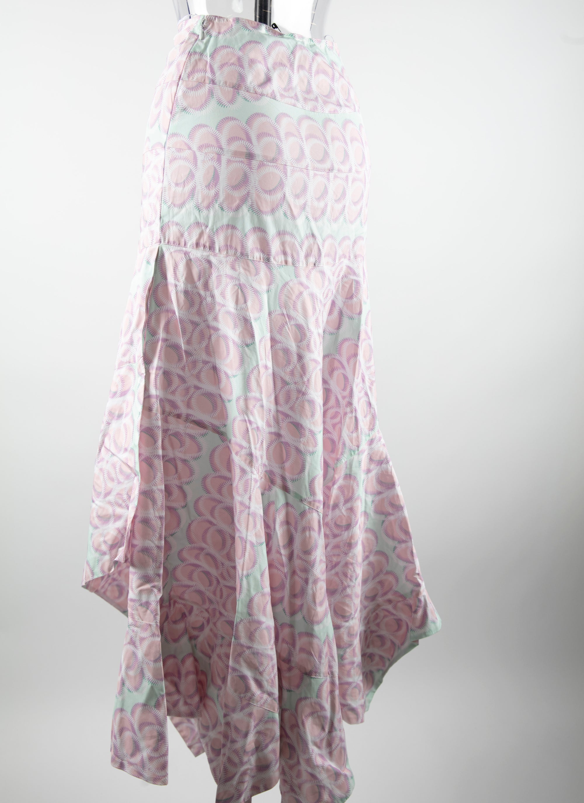 Jupe longue asymétrique imprimée - Marron