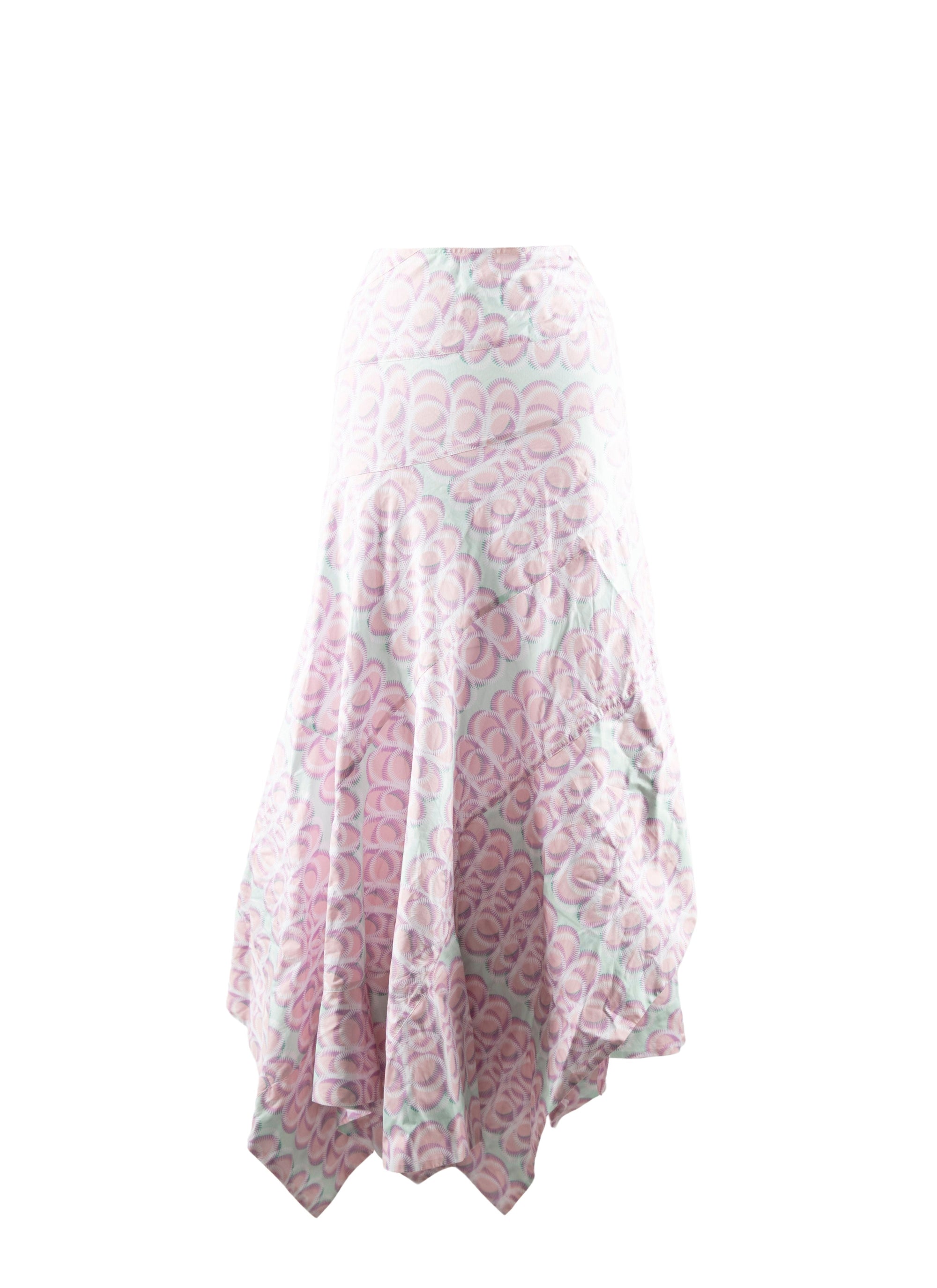 Jupe longue asymétrique imprimée - Marron