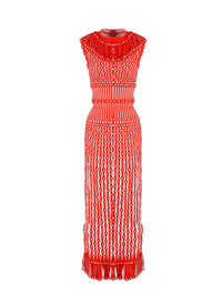 Carillon sleeveless maxi dress - Red & White