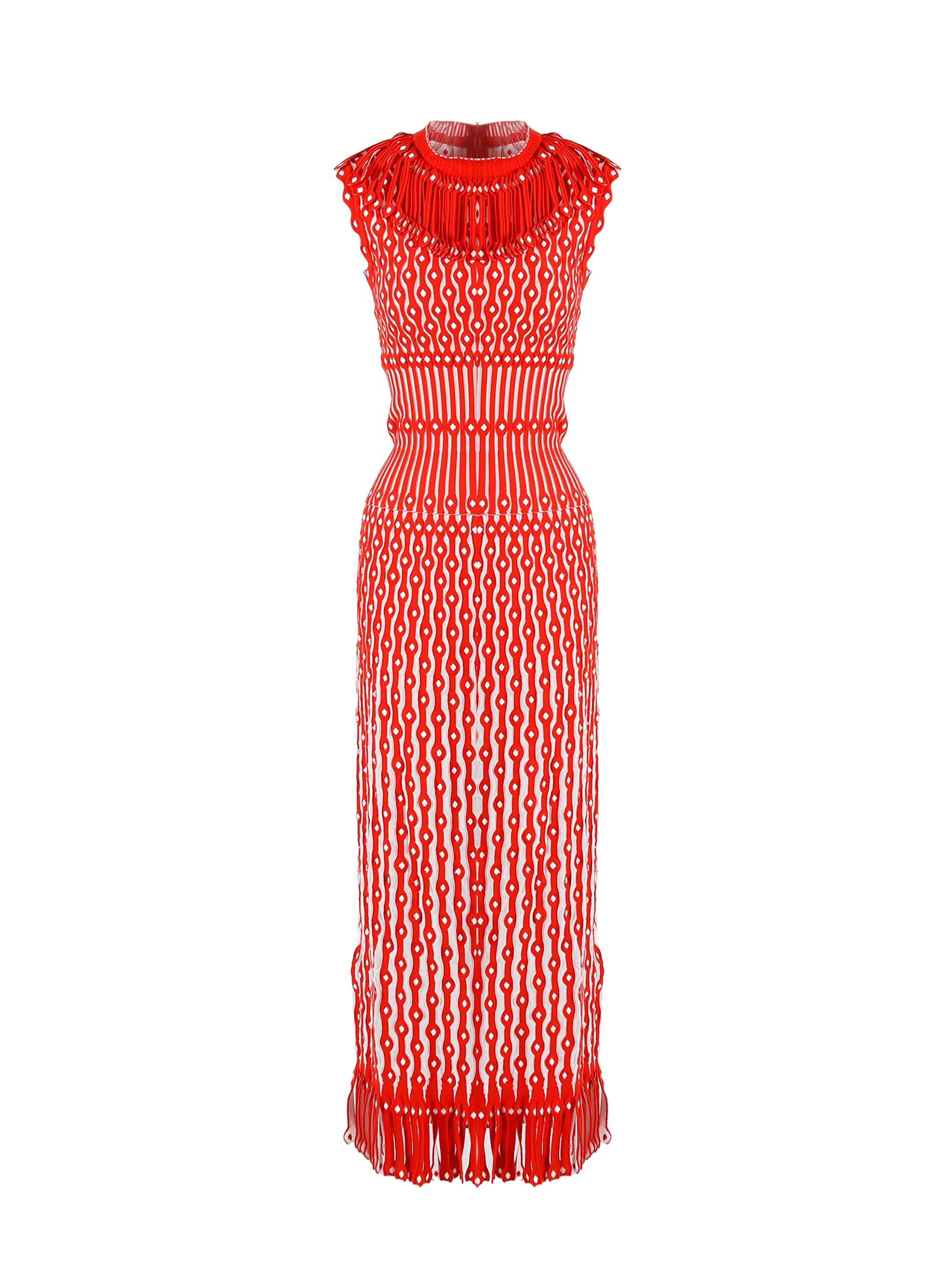 Carillon sleeveless maxi dress - Red & White