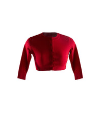 3/4-sleeve knitted button-down cardigan - Lacquer