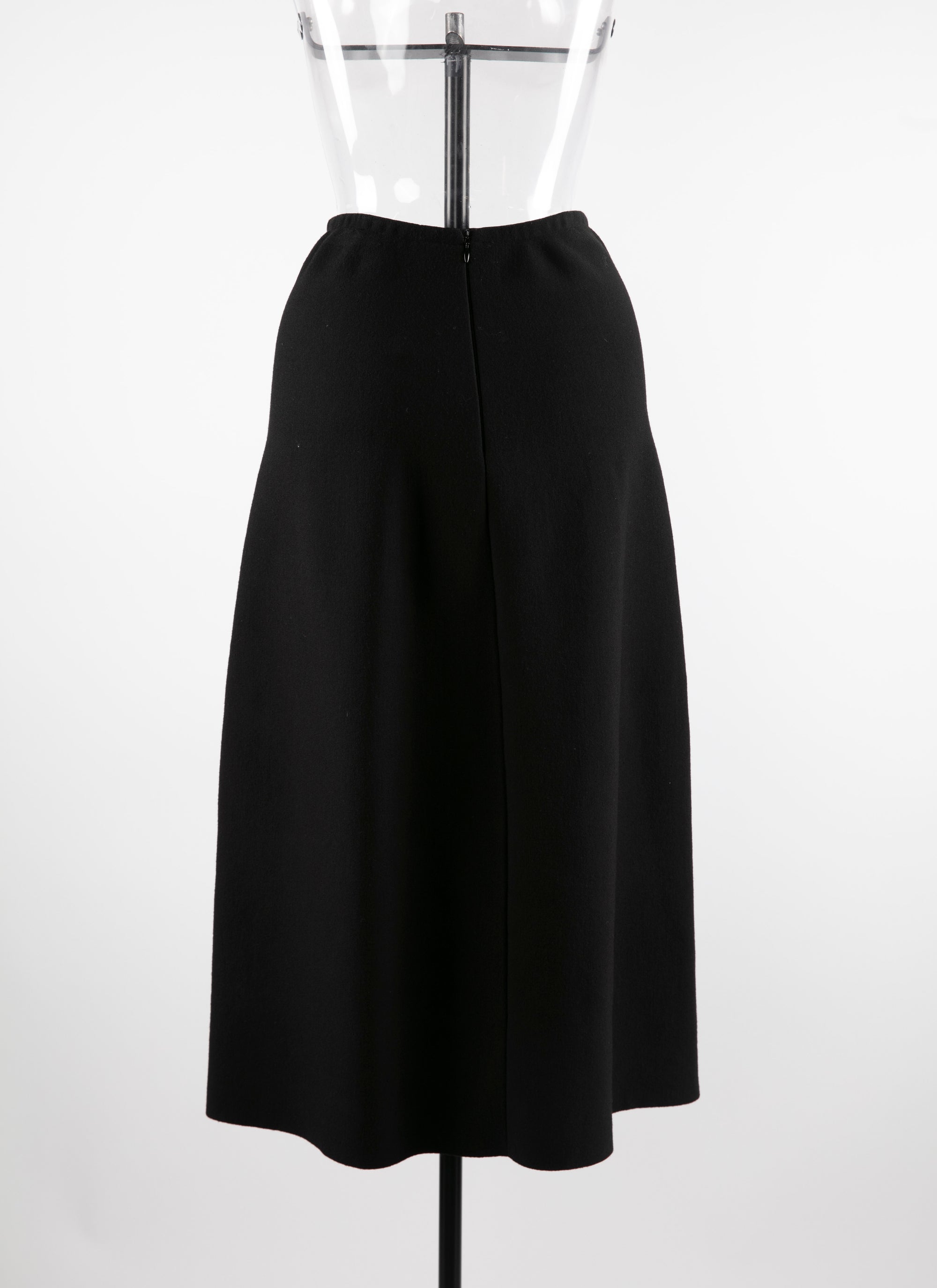 Jupe midi en laine motifs contrastés - Noir & Rouge