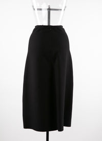 Jupe midi en laine motifs contrastés - Noir & Blanc