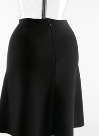Short wool skirt with detail - Black intense