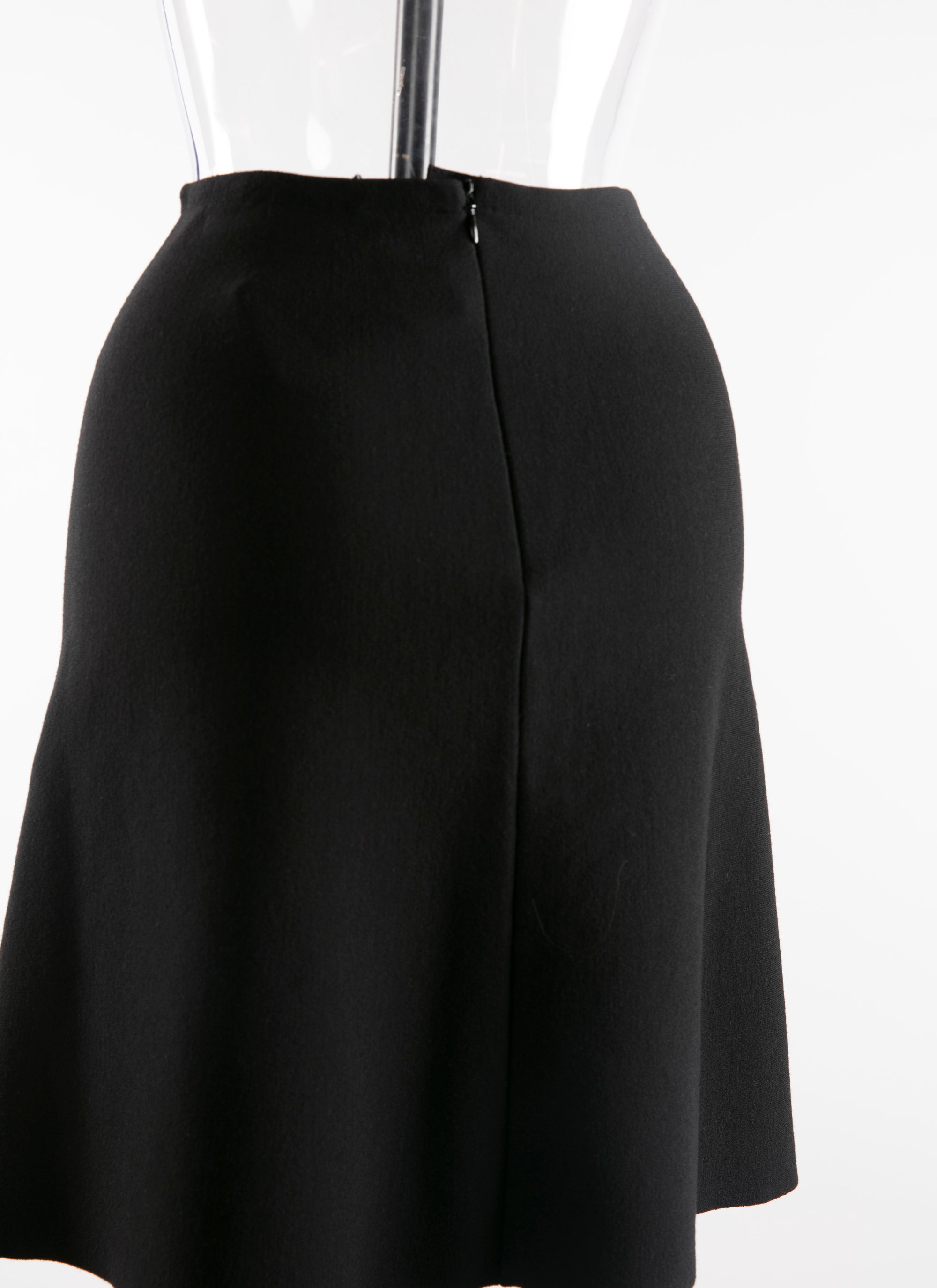 Short wool skirt with detail - Black intense