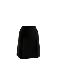 Short wool skirt with detail - Black intense
