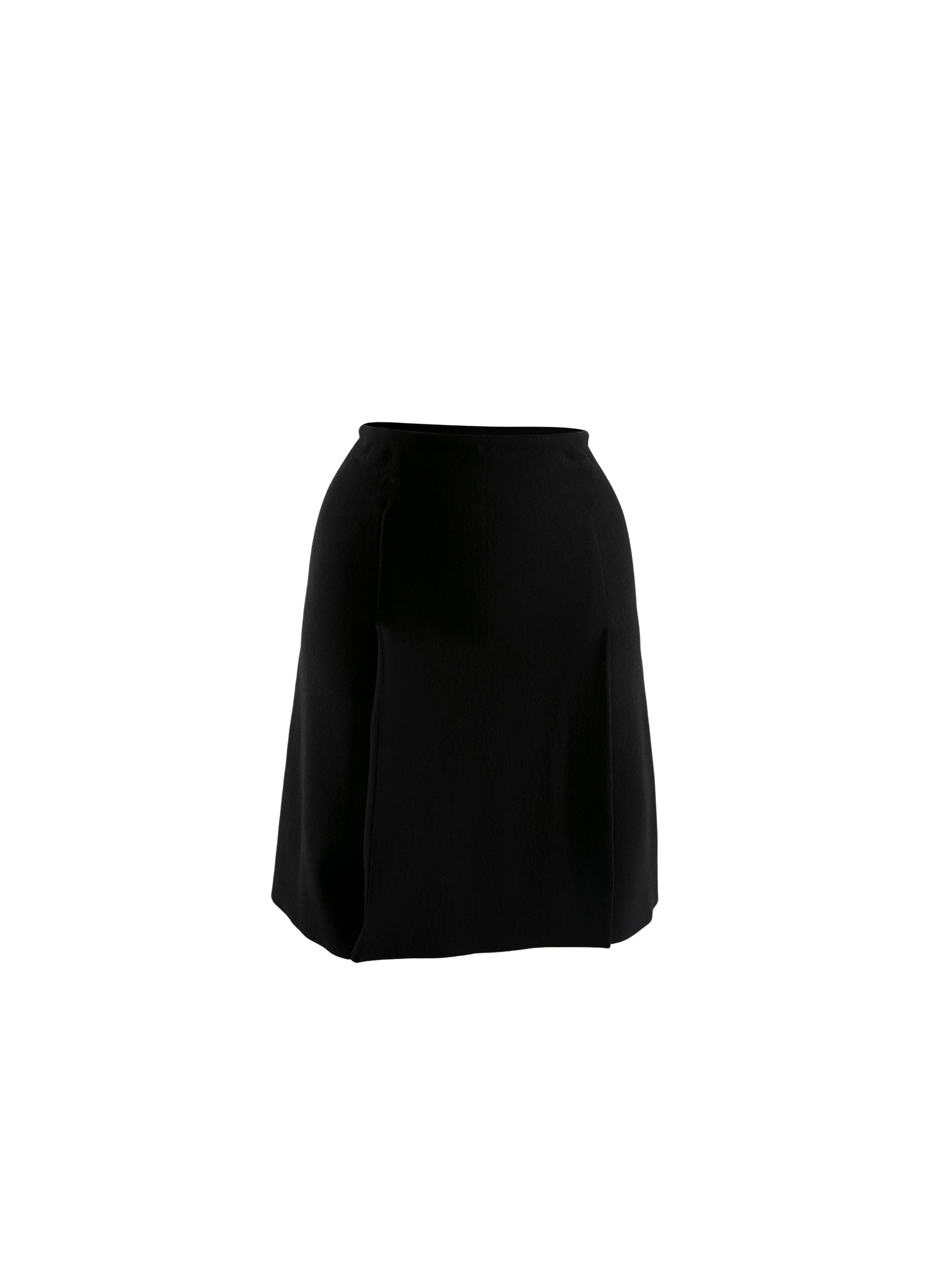 Short wool skirt with detail - Black intense