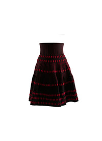 Jupe courte contrastée avec taille marquée - Noir & Rouge
