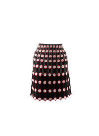 Patterned short straight skirt - Black & Red