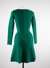 Robe courte à manches longues en laine - Vert