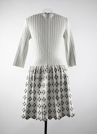 Robe courte à manches 3/4 - Blanc & Noir