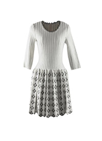 Robe courte à manches 3/4 - Blanc & Noir