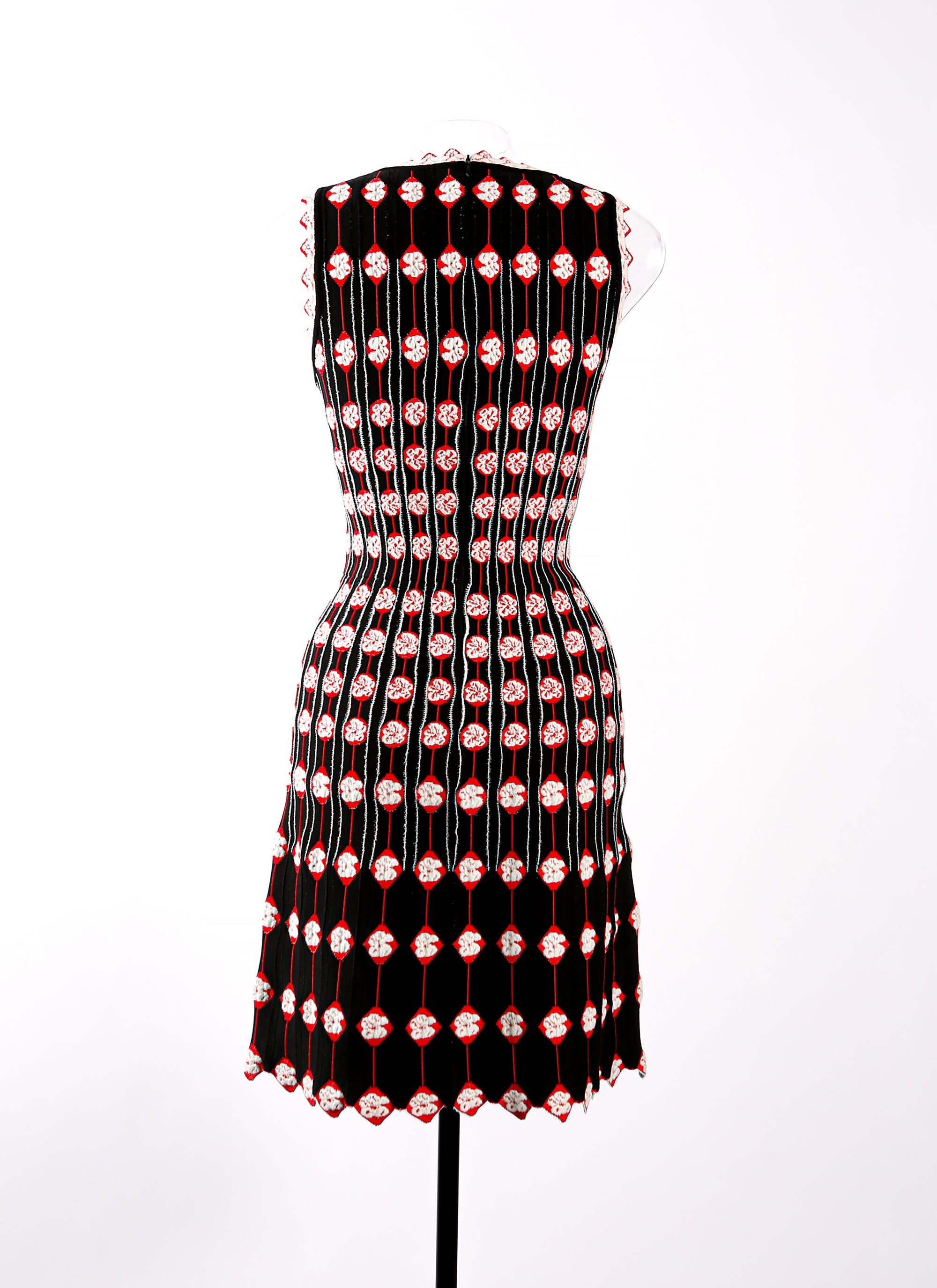 Sleeveless short dress in knitted porcelain - Multicolour Beige