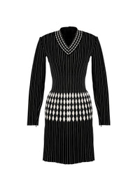 Robe à manches longues Berlingot - Noir & Blanc