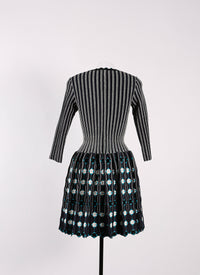 Faience 3/4 sleeve short dress - Lagoon Blue