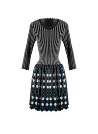 Faience 3/4 sleeve short dress - Lagoon Blue